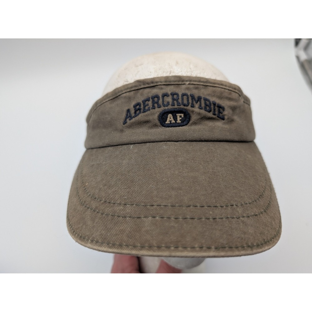 Abercrombie & Fitch Mens Olive Green Embroidered Logo Cotton Sun Visor Hat